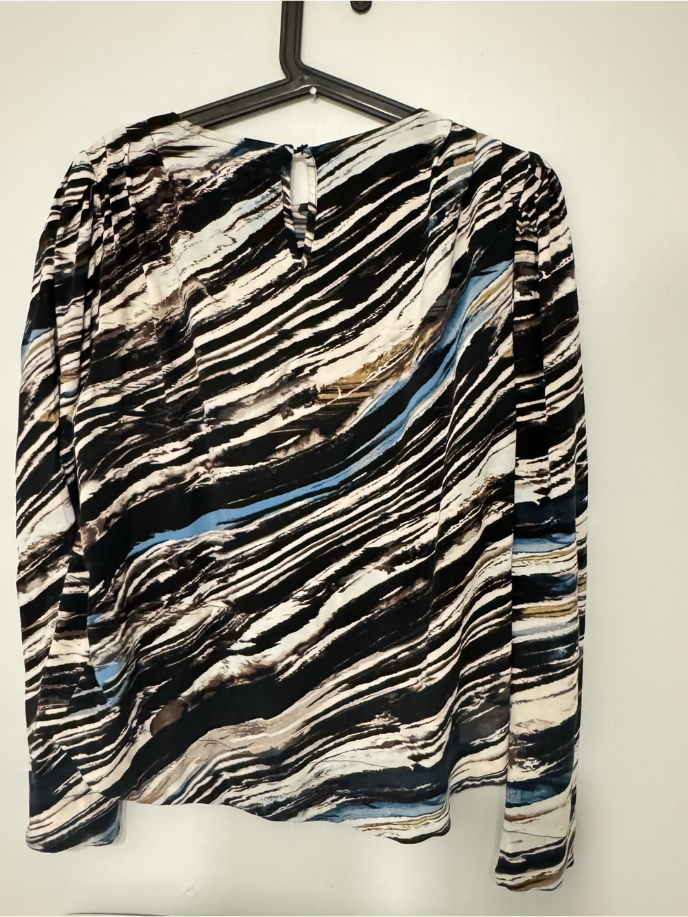 Scandinavian Abstract Cutout Blouse Size M Gallery Artsy Style - Picture 3 of 7